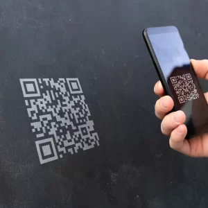 clear business card with qr code